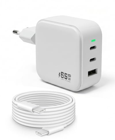 Caricatore USB C 65W Compatibile con DJI Neo, Mini 4K, Mini 4 Pro, Air 3 Fly, Mavic 3 Pro Cine, Mavic 3 Classic, RC 2, Avata 2, Gafas 2, Charging Hub, Osmo Pocket 3/2, Action 6/5 Pro/4/3, Goggles 2