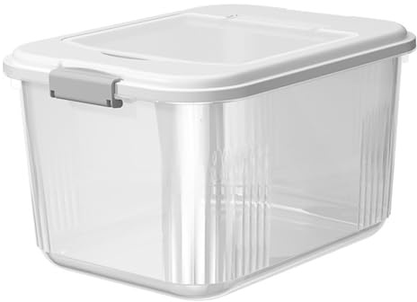 NIDONE Risförvaringsbehållare 6 kg spannmålsbehållare fukt- och dammsäker BPA-fri flingdispensrar klar risdispenser med tätt tätat klafflock för mjöl, husdjursmöter