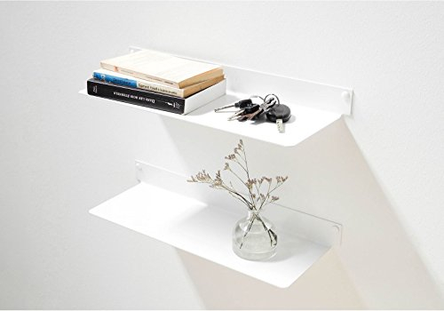 TEEbooks Wandboard - Set mir 2 - Stahl - Weiß - 45 x 15 x 5 cm
