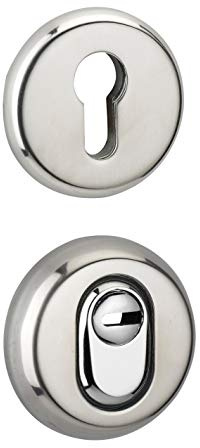 THIRARD - Coppia di Rosette di Sicurezza Rinforzate per Porta d'Ingresso - Finitura Cromata - Installazione Facile - Protezione Contro Tentativi di Strappo