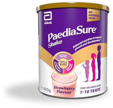 PaediaSure Shake – Strawberry Flavour – 400g – Balanced Nutritional Supplement Drink – Multivitamin for Kids – With Protein, Carbohydrates and Minerals – Supports Growth and Development – Vegetarian