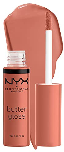 NYX Professional Makeup Gloss à Lèvres Repulpant, Effet Lèvres Pulpeuses, Non Collant, Texture Douce et Crémeuse, À Porter Seul ou avec Rouge à Lèvres, Butter Gloss, Teinte : Sugar High (45)