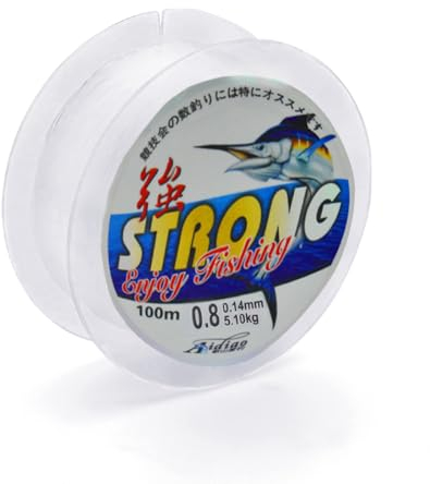 USTNIR Angelschnur Transparent Nylon-Angeldraht, Verschleißfest, Fischdraht mit 0.8mm Durchmesser, Starke Spannung für das Meeresangeln, Angelsehne Weit Verbreitet in Handwerk/Hängenden Dekorationen