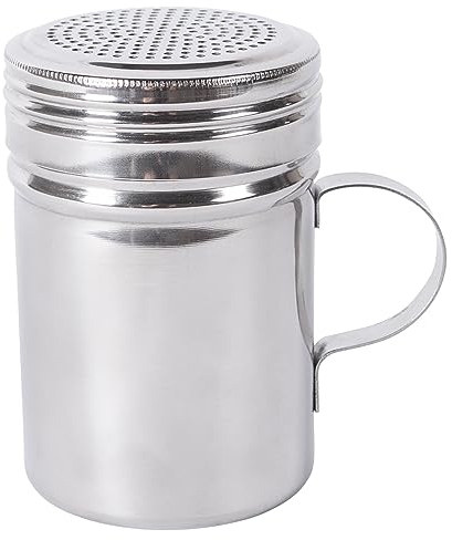 Argon Tableware 1x 300ml Stainless Steel Flour Shaker - Kitchen Baking Icing Sugar Cocoa Powder Coffee Chocolate Mesh Sieve Sifter Duster Dredger
