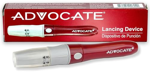 Advocate Lancing Device, Easy-to-Use Lancet Device for Diabetes Testing, Engineered to Reduce Pain, Provides Consistent Blood Samples, Depth Adjustable Lancet Pen, for Diabetics and Caregivers