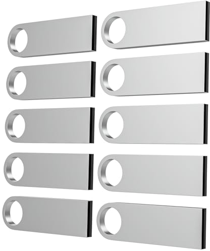 USB Stick 8GB 10 Stück, ABLAZE Mini Speicherstick Wasserdicht 8GB USB Sticks Metall 10er Pack für Laptop, Computer, TV, Auto