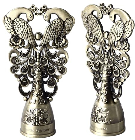 Apribottiglie di birra, finemente intagliato per evitare scivolamenti, apribottiglie in metallo vintage, lucido, per bar e ristoranti (colore bronzo)