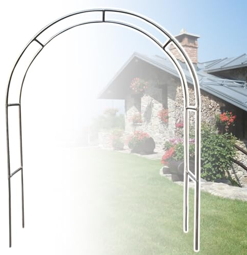 Arco De Jardín De Acero Inoxidable - 120/150/180/200/220/240/260/280/300/320/350 Cm Arco Tubular De Metal para Jardín, Resistente, Enrejado para Rosas Y Plantas Trepadoras(Size:2 * 2.4m(6.6 * 7.9ft))