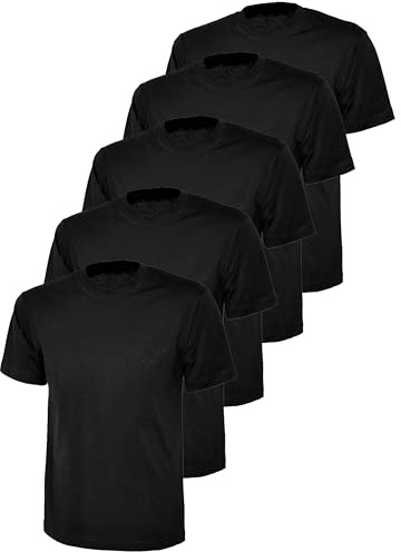 BRAND KRUZE Womens T-Shirt Casual Cotton Regular Fit Plain Tee Crew Neck Top Short Sleeve T Shirt KZLTS141 Tshirt Black S (5 Pack)
