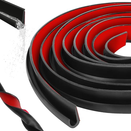 RV Regenrinne Kunststoff 2.5M Regenrinnen Wohnmobil Selbstklebend J Shape Gummirinne Auto Silikonrinne Dach-Regenumleitungsstreifen für Fahrzeug Autos LKWs Wohnmobile Bootstüren﻿ Van, Schwarz