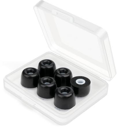 leizhan Almohadillas para Auriculares de Repuesto, 3 Pares con Funda de Almohadillas de Espuma con Memoria, 4,5 mm a 6,3 mm Almohadillas, Aislamiento acústico (3 Pares, L)