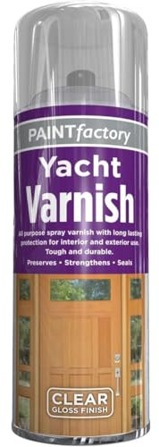 ARUUJ - Yacht Varnish Spray 400ML - All Purpose Varnish Spray - Interior and Exterior Application - Long Lasting Spray Can - Clear Gloss Finish - Quick Spraying Operation - for Boats, Furniture (3)