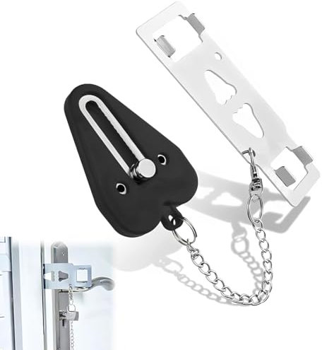 Bloque Porte Hotel, 1 Pack Verrou Porte, serrure de porte renforcée portable, Verrou Porte Interieure, Securite Porte D'entrée, Verrou de Porte Portable pour Voyage, Hôtel, Maison