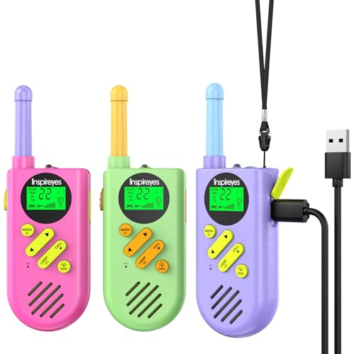Inspireyes Talkie-Walkie Enfant Rechargeable, Lot de 3, Cadeau Garçon Fille
