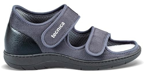EXTRO STYLE - Orthopedic Shoes for Men and Women, TECNICA 11, for Post-operative Rehabilitation, Rheumatic Foot, Vasculopathies and Metatarsalgia. No-Slip Sandals with Removable Insole, Grey, Size 7