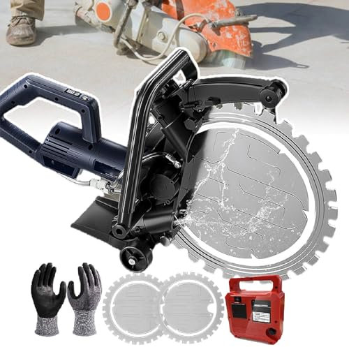 Sushangmao 4500w Upgraded Brushless Ring Power Cutter Saw With Linkage Water Pump & 2 Diamond Blade | 12 Cutting Depth, Electric Concrete Ring Saw - For Granite/Concrete/Marble