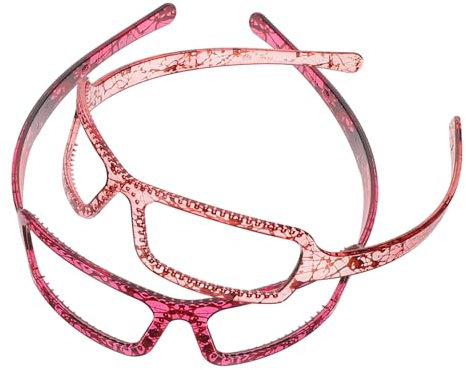 Mipcase Bandeaux Pour Femmes 2 Pièces Taille Unique Légers Confortables Pour Lavage Du Visage Et Coiffure Design Artistique Lunettes Accessoire De Fête En Couleur Rouge Clair Et Rouge Foncé