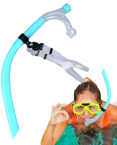 Evember Boccaglio Per Adulti - Snorkel Frontale da Vasca | Tubi Con Bocchino In Silicone Attrezzatura Subacquea Per Nuoto Per Immersione In Piscina E Acque Aperte Per Donne Nuotatrici