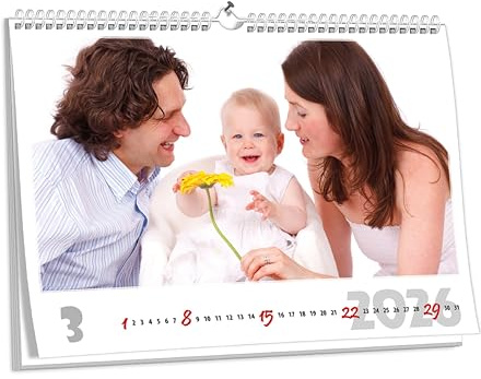 KALVOS tysk personlig fotokalender 2026, väggkalender A3, årskalender för egendesign, månadskalender, den perfekta presenten, pysselkalender, kalender 2026 (42 x 30 cm)