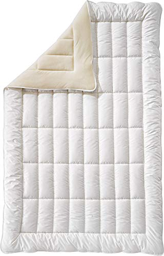 Billerbeck Bio Duo-Steppbett 100% Schurwolle wollweiß Größe 200x200 cm