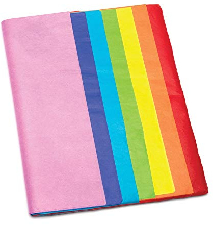 Baker Ross Lot de 28 Feuilles de Papier de Soie Arc-En-Ciel AW368 multicolore