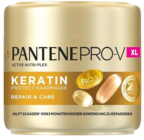 Pantene Pro-V Repair & Care Keratin Protect Haarmaske 500ml für Trockenes, Geschädigtes Haar Hilft, Schäden von 6 Monaten in Nur 1 Anwendung zu Reparieren, Mit Pro-V Formel und Active Nutri-Plex