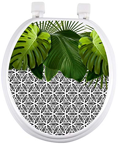 Universal MDF Motiv WC Sitz Deckel mit Holzkern (MDF) Klodeckel Toilette WC-BrilleToilettendeckel ohne Absenkautomatik (Dschungel)