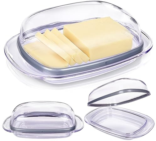 orion group Butterdose mit deckel aus Kunststoff Butterschale Butterdosen | Butter behälter dish Butterglocke Butterbehälter Butterbox Butterfass Kräuterbutter Butterspender