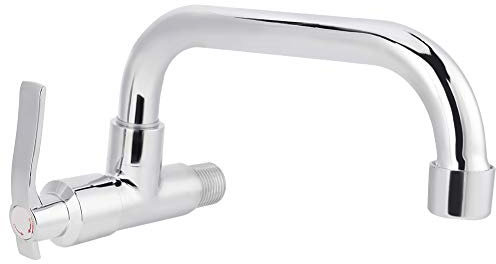 Grifo de agua, grifo de agua fría individual montado en la pared G1/2 pulgadas, boquilla de agua giratoria de 360 grados, grifo de agua del fregadero para uso doméstico en la cocina