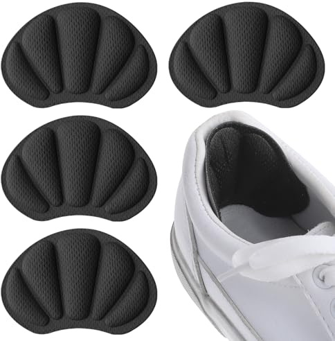 Molain 2 Pairs Heel Grips for Shoes Too Big, Self-Adhesive Shoe Pads for Women and Men Anti-Slip Heel Cushions Shoe Insoles Anti Blister Shoe Liners from Slipping Out and Rubbing (Black)
