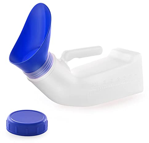 fonice Urinflasche für Frauen und Männer, Kunststoff Urinflaschen, auslaufsicherer Schraubdeckel pinkelflaschen, tragbare Toiletten Urinale, ideal für Autoreisen im Freien