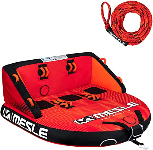 Mesle Funtube Formula, Set mit Leine, 2-4 Personen Tube Wassersport, Wasserreifen aufblasbar, Towable Tube für Kinder & Erwachsene, Schleppring für Boot & Jetski, Wasserring zum Ziehen