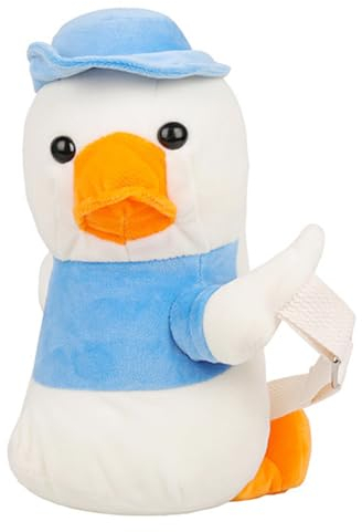 IHLux Plüsch Schultertaschen, Umhängetasche Kinder Cartoon Ente, Niedlichen Tier Kreuz Körpertasche, Nette Flauschige Tier Handtasche Kette Strap Bag Satchel Münze Geldbörse Taschen