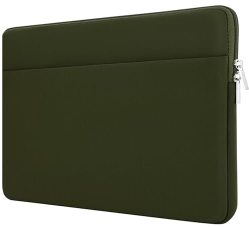 HEDUGO Funda para Portátil Compatible con HP DELL ASUS de 15,6 Pulgadas Funda Ordenador Portatil con Bolsillo para Accesorios con Cremallera para Portátil de 15,6”,Verde Militar