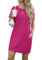 GRECERELLE Womens Summer Mini Dress Cap Sleeve Crew Neck T Shirt Short Casual Beach A Line Dresses with Pockets (Hot Pink, XXL)