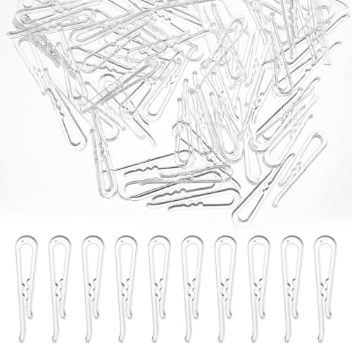 200 Pcs Plastic Alligator Clips, Clear U Shape Alligator Clips For Crafts, Transparent Fabric Clip With Teeth For Clothes Fixing Shirt Pants Ties Socks Shirts (38mm)