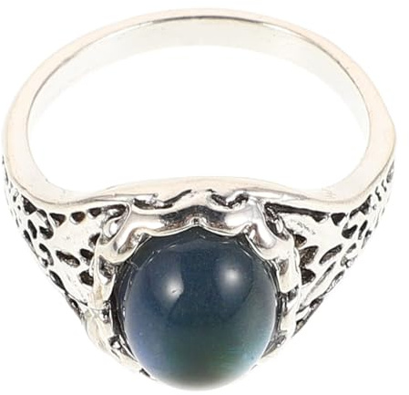 FOMIYES Stimmungsring für Frauen, Temperatur-Farbwechselring im Vintage-Design, Retro Feelings-Ring für Damen, Romantischer Verlobungsring, Schmuck Geschenk aus Legierung