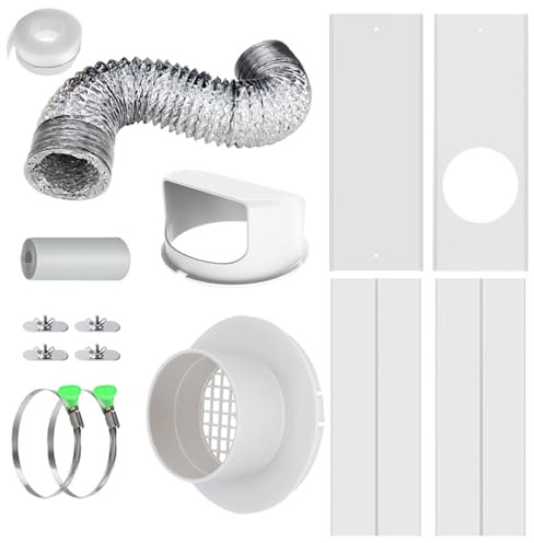 Secadora de aire de escape, panel de junta de ventana, conexión de manguera interior, accesorios para secadora, pieza de conexión para ventanas correderas, kit de manguera de escape para apartamento