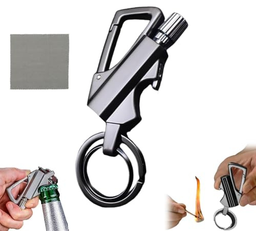Permanent Match Infinity Lighter with Multitool Keychain, 3 in 1 Keychain Lighter, Waterproof Matches for Outdoor Survival, Men Gifts