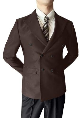 Mens Suit, Men'S Double Breasted Linen Suit 2 Piece Linen Suits Slim Fit Wedding Beach Casual Suit