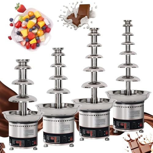 Macchina per fontana di cioccolato, a cascata professionale a 4/5/6/7 livelli, con controllo della temperatura regolabile, grande capacità per matrimoni, ristoranti e feste a buffet