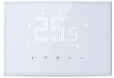 aixi-SHS Termostato Fancoil WiFi Tuya Termostato inteligente para aire acondicionado central, programable para ventilador, refrigeración y calefacción, compatible con Alexa
