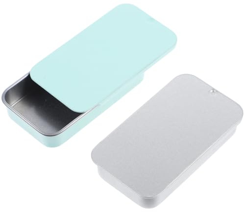 Angoily Metal Bird Snack Box Small Food Box 2pcs with Push and Pull Slide Cover, Easy to Add Grain, Simple and Convenient Design for Bird Feeding, for Garden and Outdoor Use