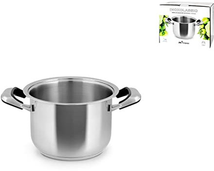 INOXPRAN - Pentola INOXCLASSIC in Acciaio Inossidabile con 2 Manici in Bachelite, Dimensioni 20x14,5 cm, Lavabile in Lavastoviglie, Utilizzabile su Tutti i Piani di Cottura compreso l'Induzione (620)