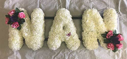 Silky Bouquets Nan Artificial Silk Funeral Flower Tribute Letters Memorial (yellow)
