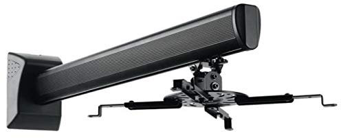 Supporto da Parete Orientabile per Videoproiettore Ottica Ultra Corta - Staffa Proiettore con Braccio Regolabile 22/75 cm - Nero