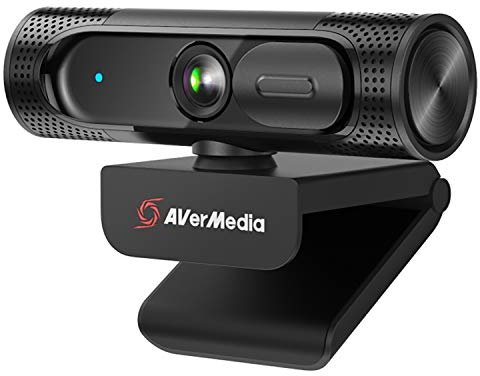 AVerMedia Live Streamer CAM 315, Webcam, 1080p/60fps Recording, Microphones, Fixed Focus, Wide Adjustable Field of View, Works with Skype, Zoom, Teams - Black