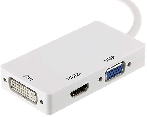 Zuya Mini DisplayPort DP Thunderbolt a DVI VGA HDMI Compatible Cable Adaptador 3 en 1 para iMac Mini Pro Air Book a Monitor TV