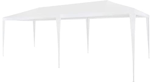 WIFESE Tendone da Giardino in PE 3x6 m Bianco Gazebo da Esterno Dal Peso Ridotto Tendone per Barbecue Feste Intrattenere Famiglia e Amici Padiglione Matrimoni Resistente All'acqua e Raggi UV