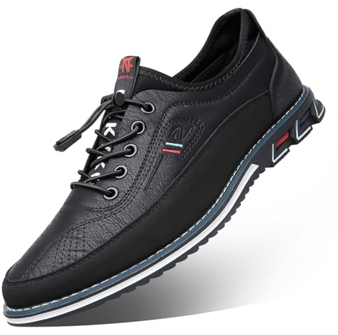 Zapatos de Vestir de Cuero cómodos Oxford Informales para Hombre con Cordones Mocasines de Oficina de Moda para Caminar en el Trabajo de Negocios Masculino